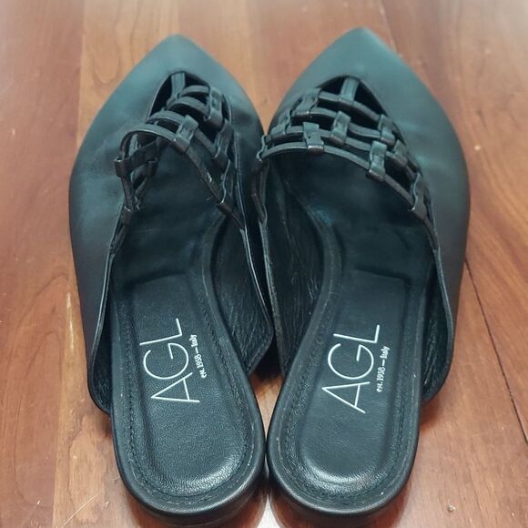 AGL Maluka Slip On Mule Pointed Toe Black Sz 40/ US 9.5 - Picture 8 of 12